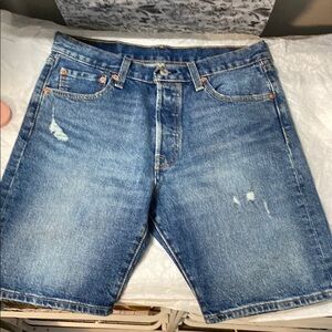 Levi's High Waist Denim Shorts in Blue